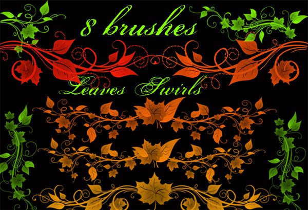 8 Cool Free Leaves Swirls Brushes for PS