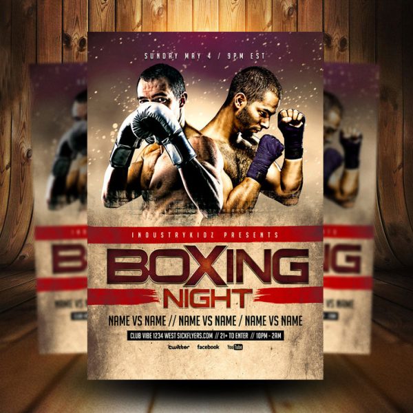 Boxing Night PSD Flyer Template