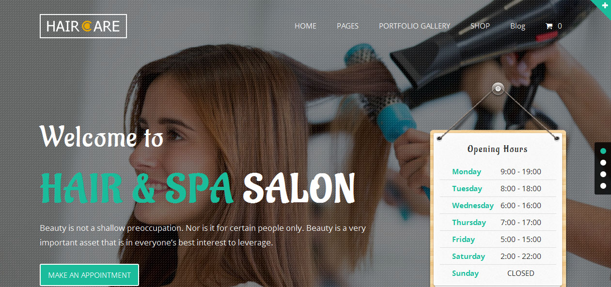 Hair Care - Nail Salon WordPress Themes