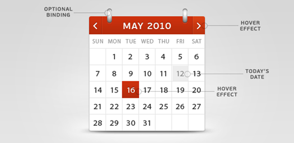 Simple Calendar PSD Template