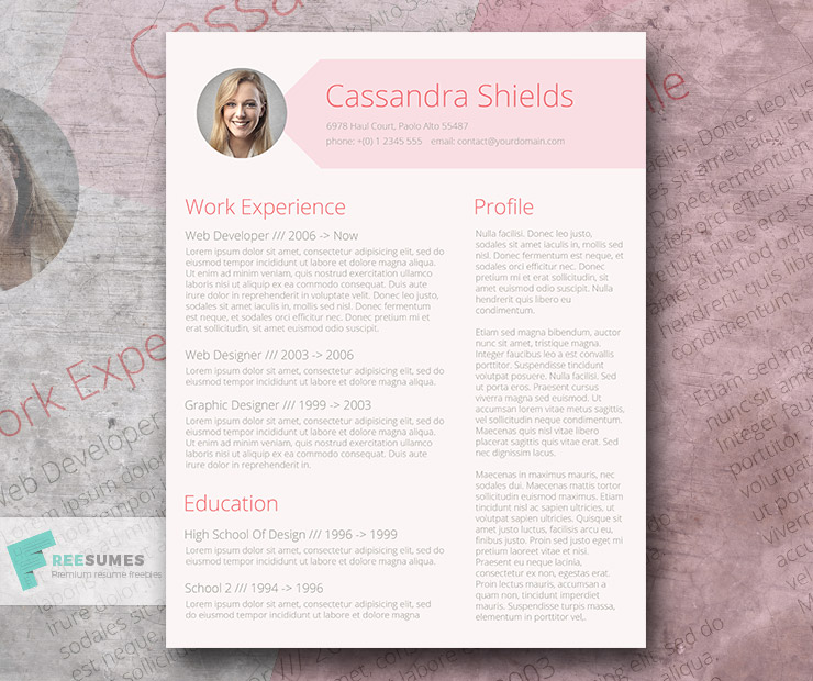 The Pink Resume Template Giveaway