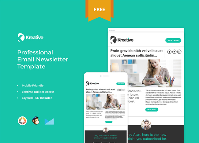 Kreative - Free Email Newsletter Template
