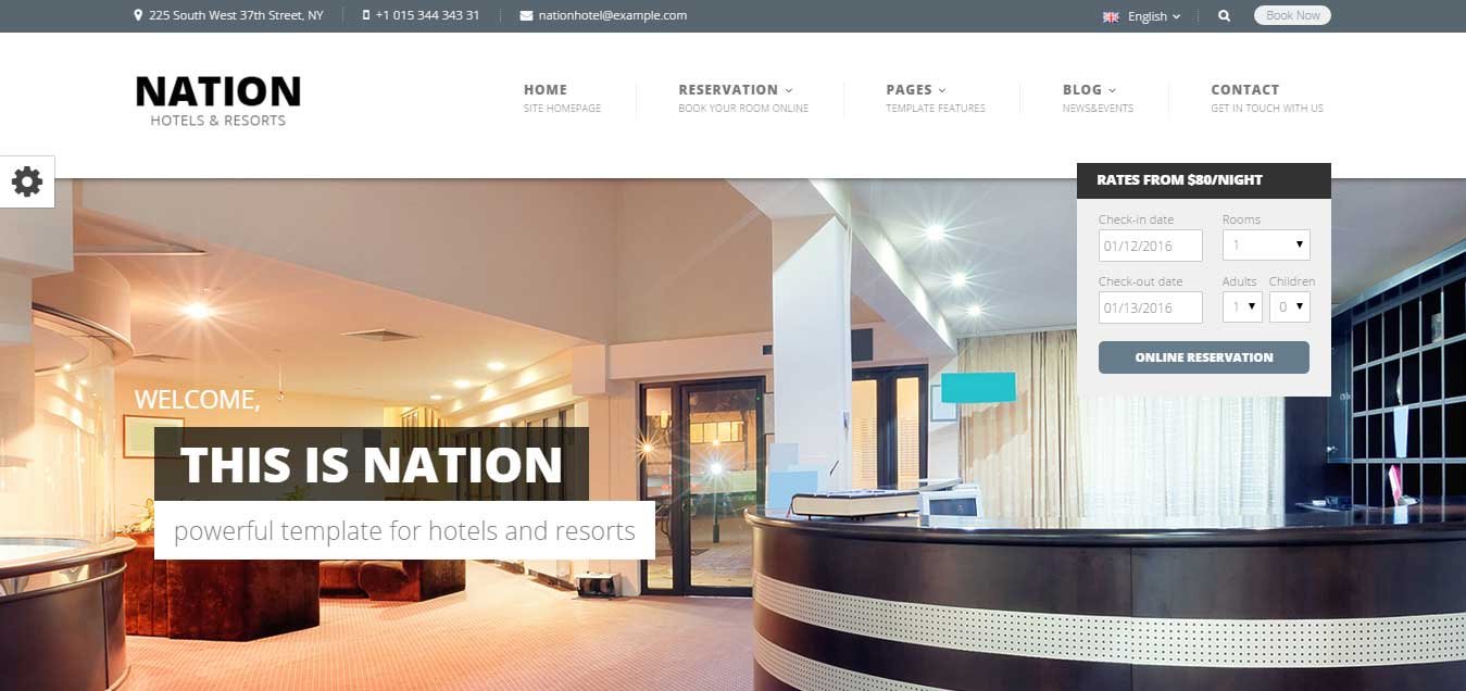 Nation Hotel - Best Hotel WordPress Theme 2016