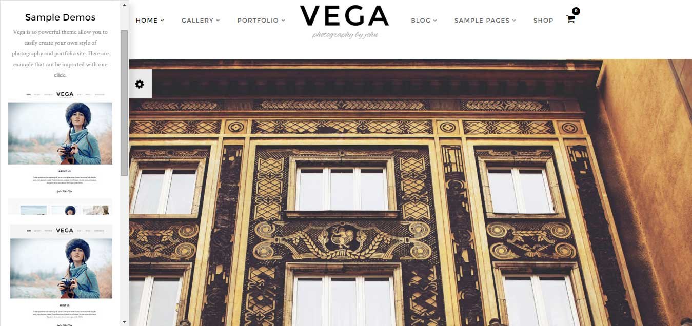 Vega – Photography Portfolio Gallery WordPress Theme