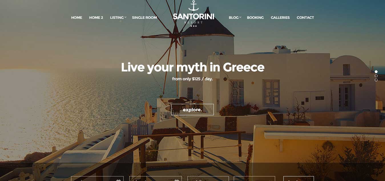 Santorini Resort - Responsive Hotel Template