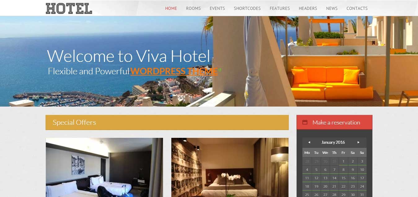 Viva Hotel - Beautiful Hotel WordPress Theme