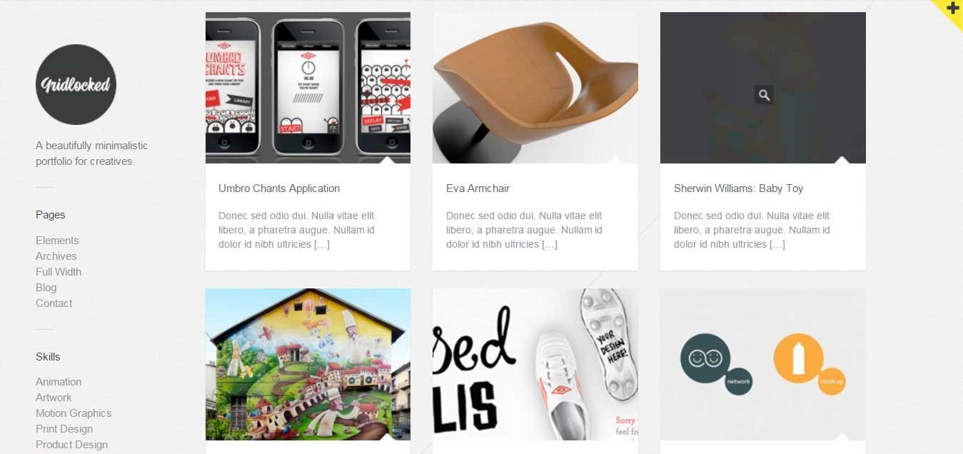 Gridlocked: Minimalistic WordPress Portfolio Theme