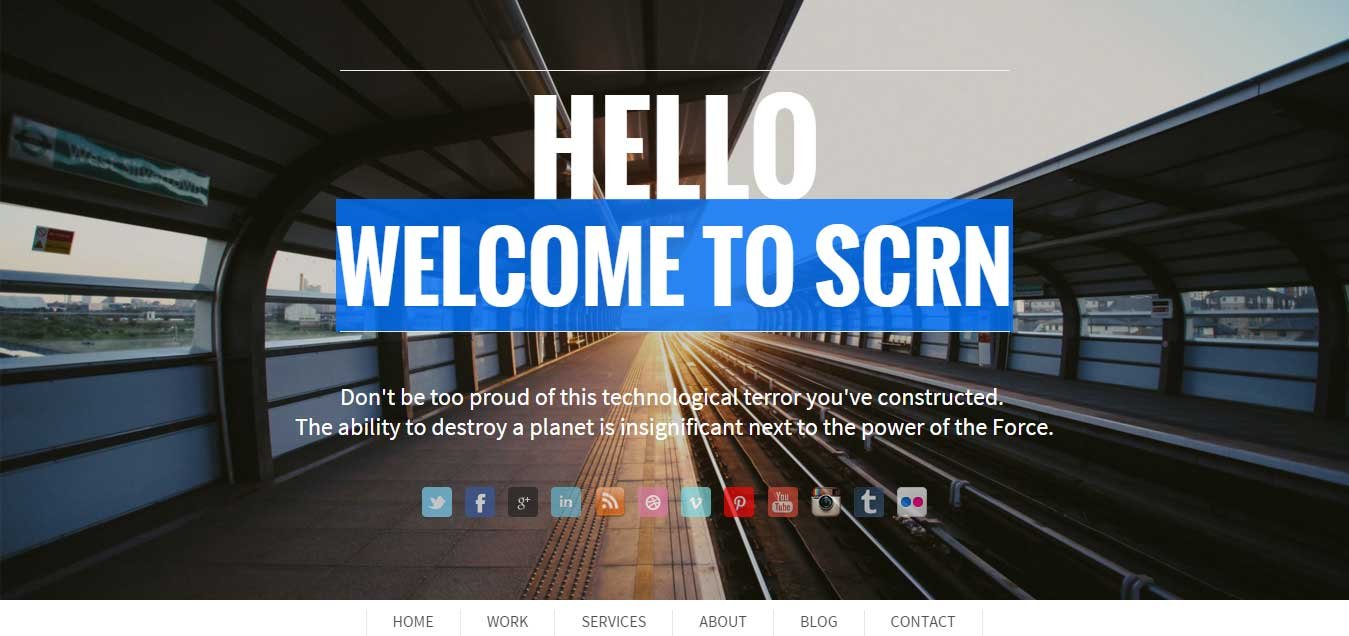 SCRN - Responsive one page / single page portfolio