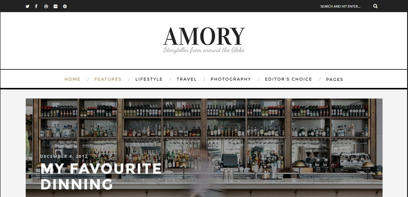 Amory - Creative WordPress Blog Theme