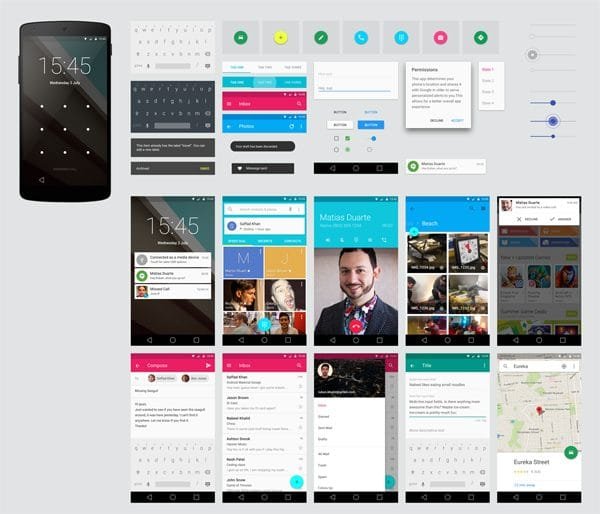 Android Lollipop GUI Kit PSD