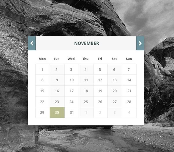 Clean Professional Calendar Widget PSD