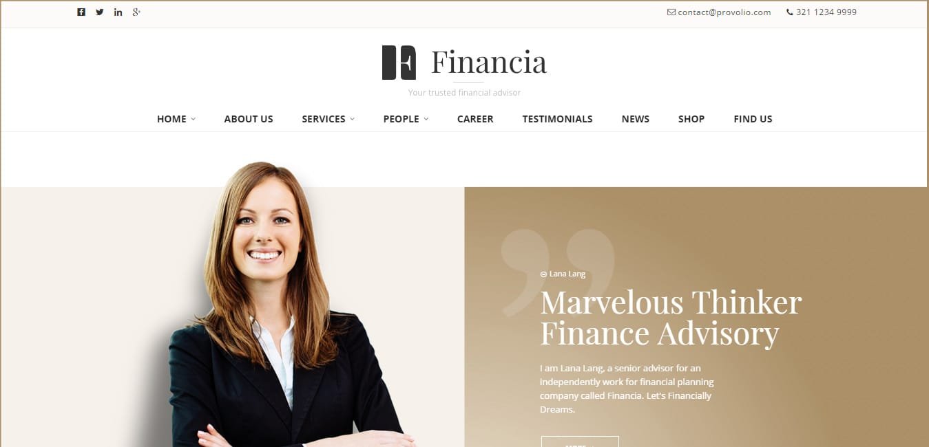 Financia - Business and Finance WordPress Theme