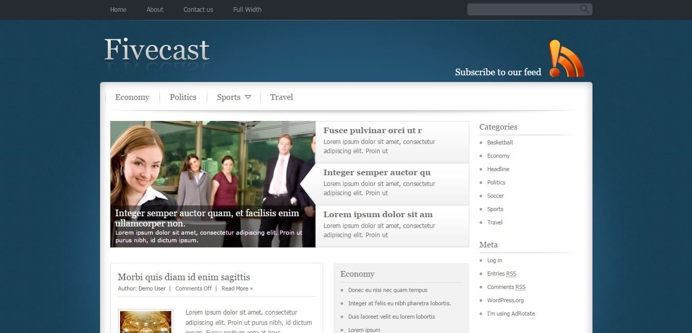 Fivecast - purple WordPress themes