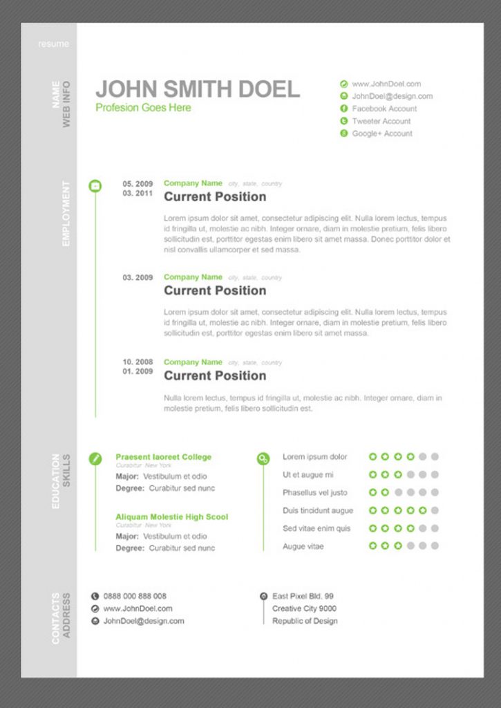 35 Best Free Resume Design Templates - ThemeCot