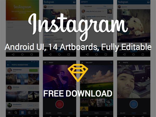 Instagram Android UI Freebie