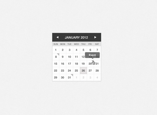 Mini Calendar PSD