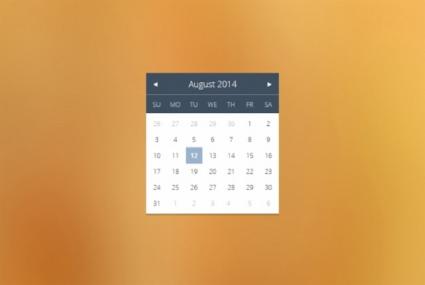 Simple Calendar Widget in Flat Design