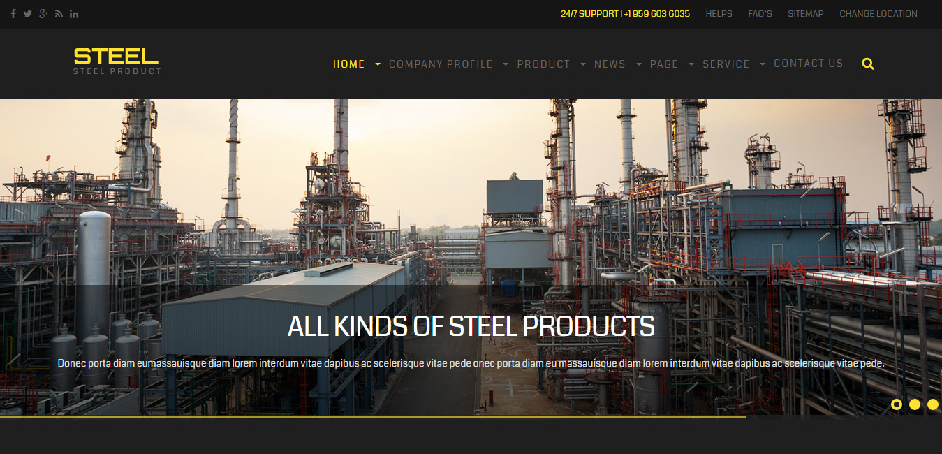 Steel - Construction Business WordPress Theme