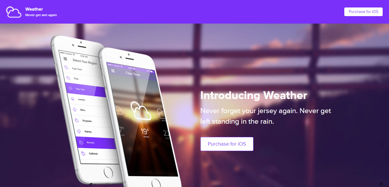 Weather - WordPress App Landing Page Theme