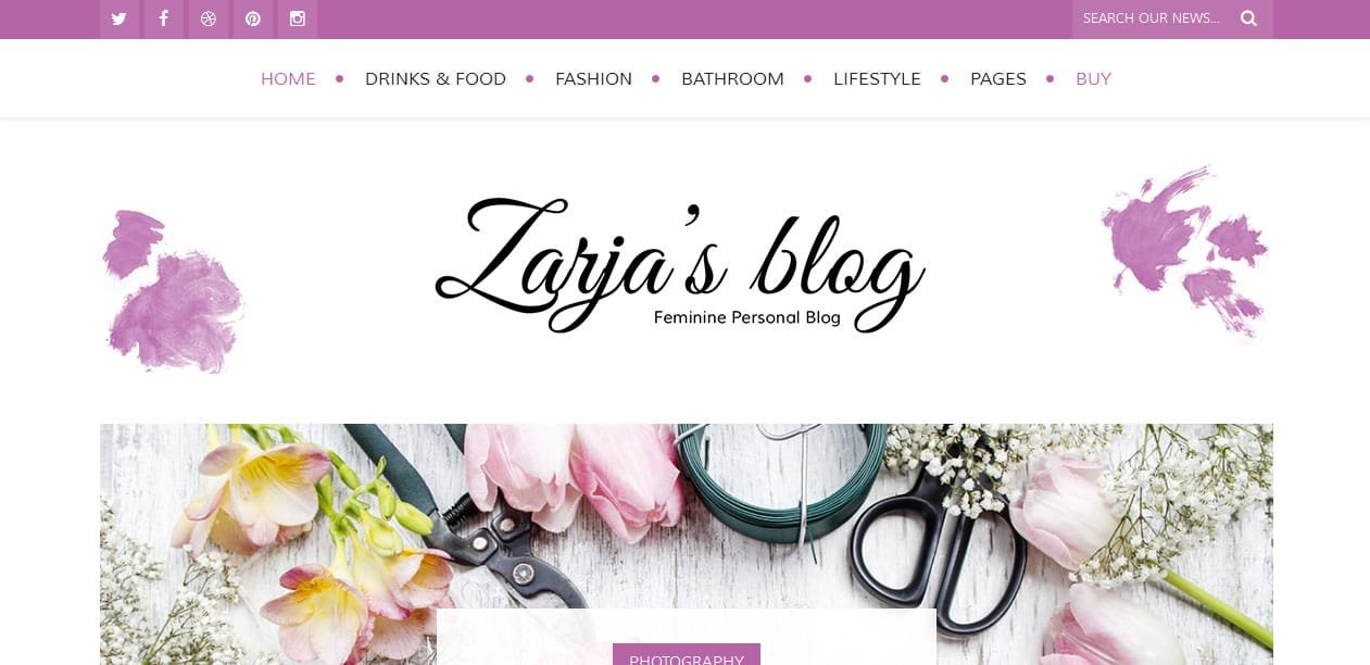 Zarja - Female WordPress Themes