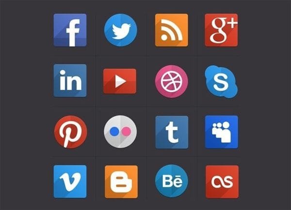 16 Creative Free Flat Inspired Social Icons