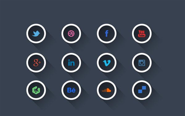 Awesome Free PSD Social Media Icons