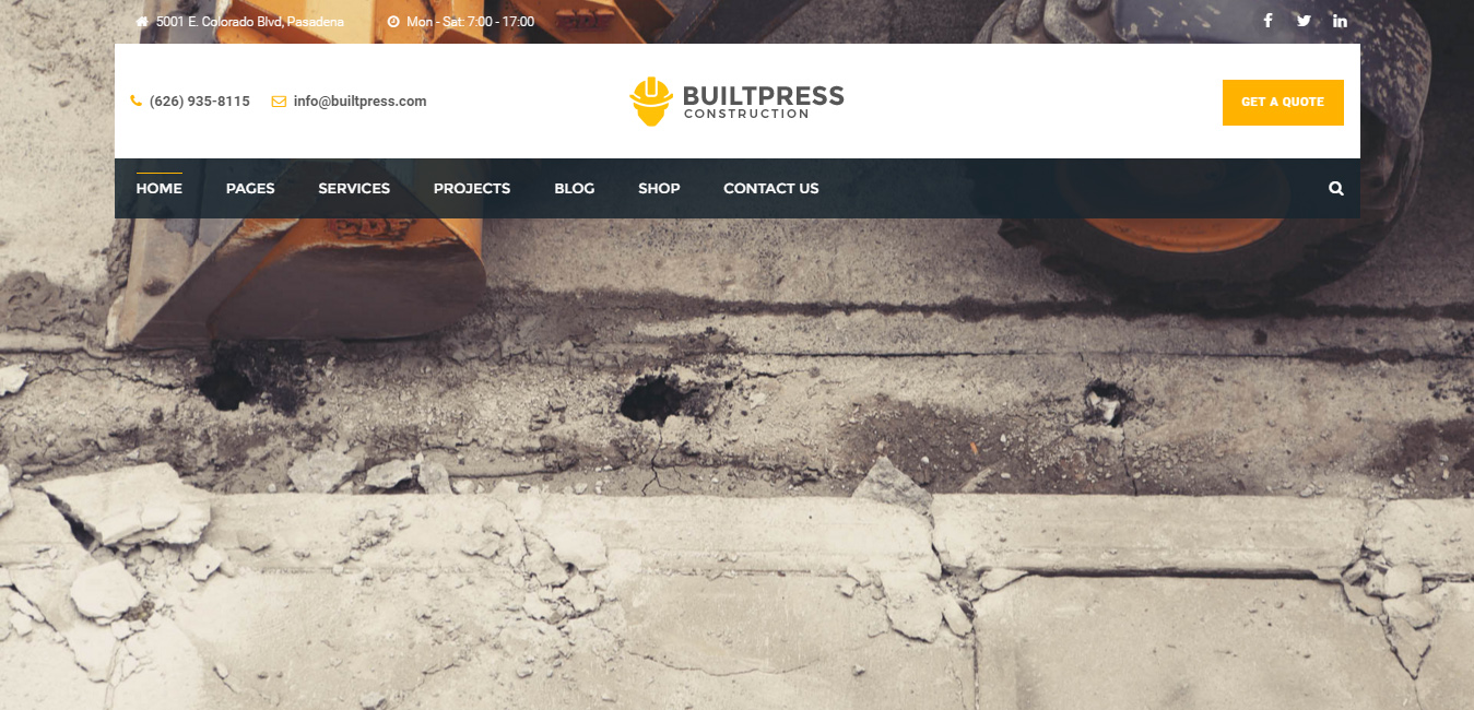 BuiltPress - Building Construction WordPress Theme