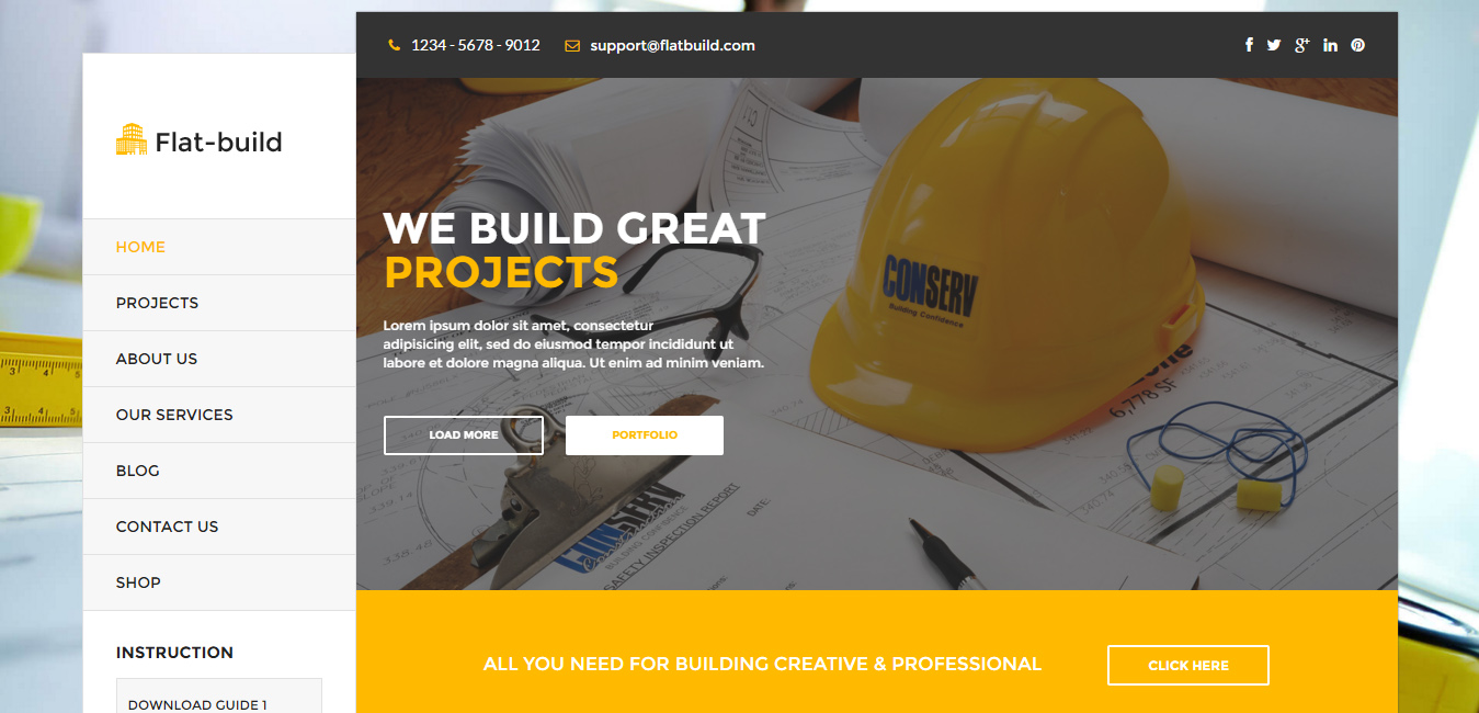 Flatbuild - Construction Business WordPress Theme