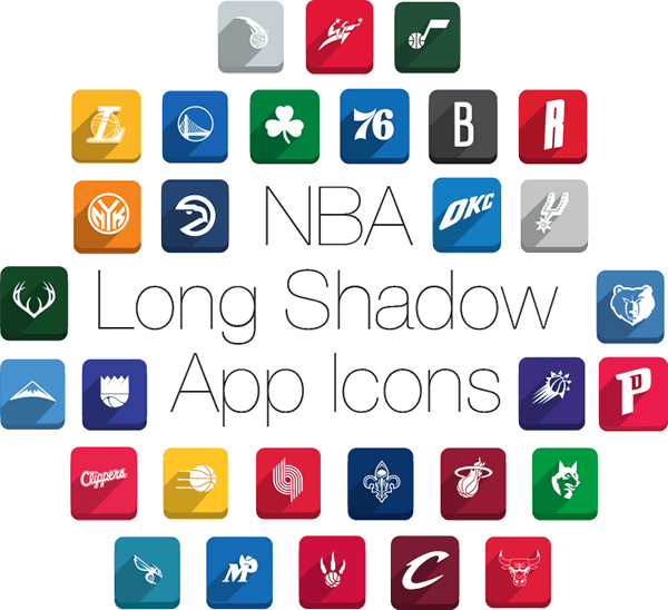 Stunning NBA Long Shadow Icons