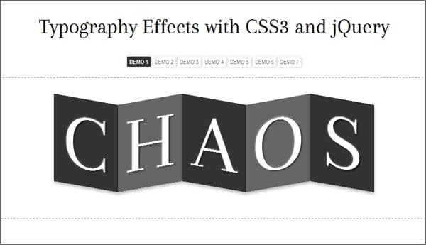 Typography Effect with CSS3 and jQuery