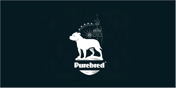 Purebred Staffordshire Bull Terrier Logo Badge